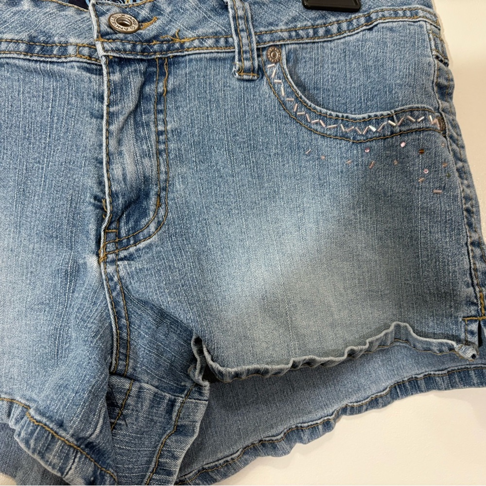 Angels Light Blue Denim Shorts - Picture 4 of 9